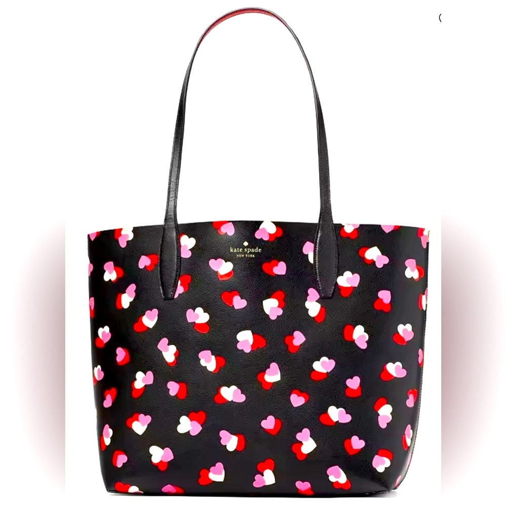 Kate Spade Flutter Hearts Large Reversible Tote - Black/Multi